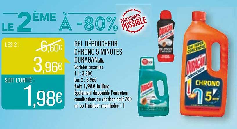 gel déboucheur chrono 5 minutes ouragan
