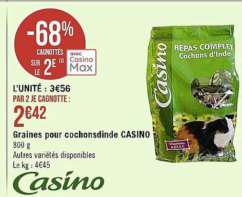 graines pour cochons d'inde casino