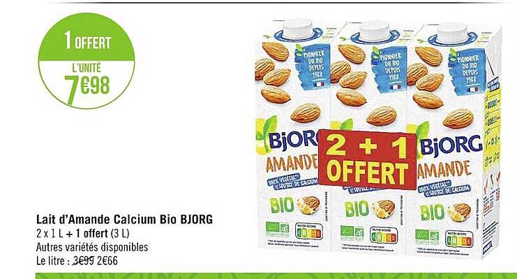 lait d'amande calcium bio bjorg