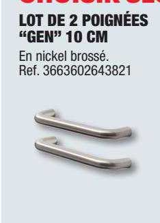 lot de 2 poignées "gen" 10 cm