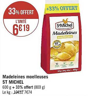 Madeleines Moelleuses St Michel