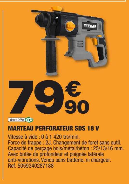 marteau perforateur sds 18v titan