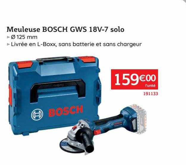 meuleuse bosch gws 18v-7 solo