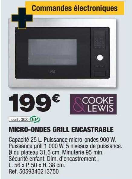 Micro-ondes Grill Encastrable Cooke & Lewis
