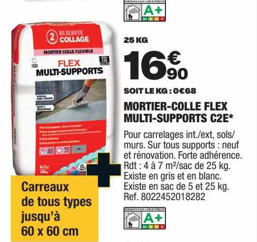 mortier-colle flex multi-supports c2e