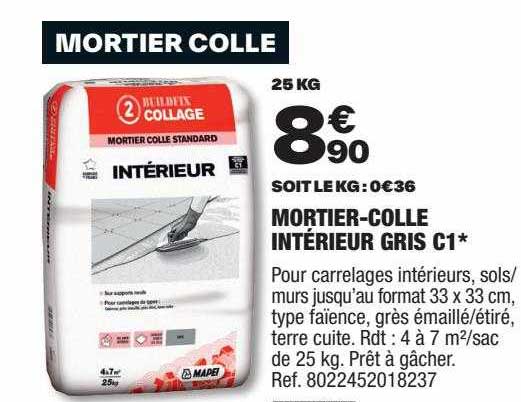 mortier-colle intérieur gris c1