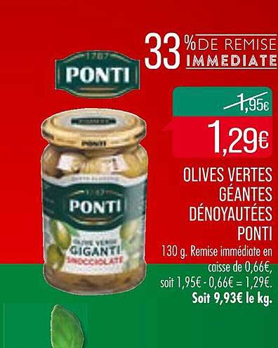 Olives Vertes Géantes Dénoyautées Ponti