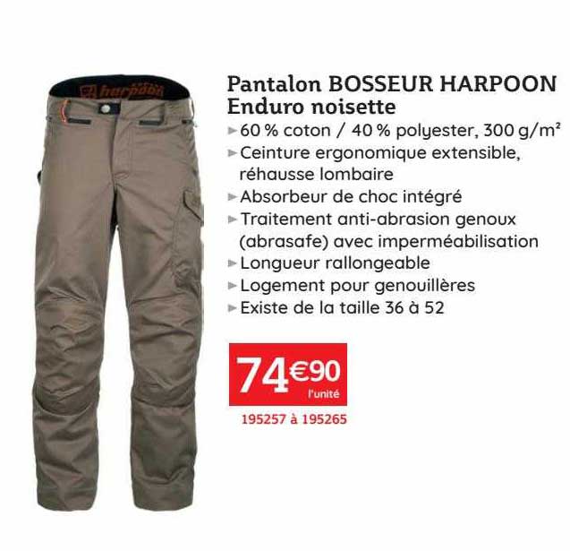 Pantalon Bosseur Harpoon Enduro Noisette