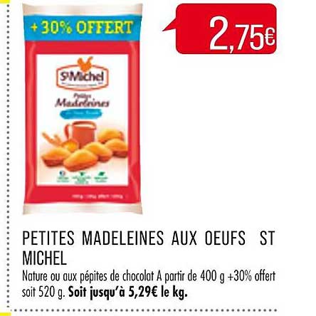 petites madeleines aux œufs st michel
