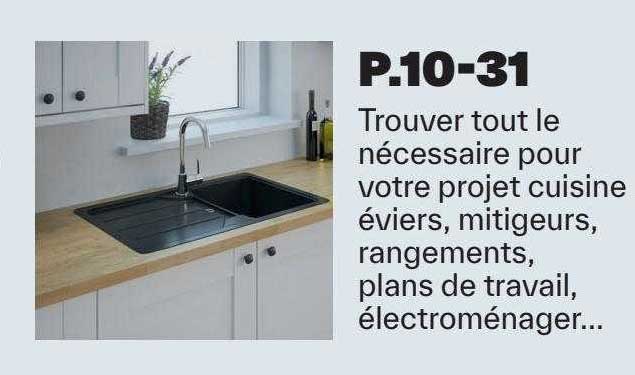projet cuisine éviers, mitigeurs, rangements, plans de travail, électroménager