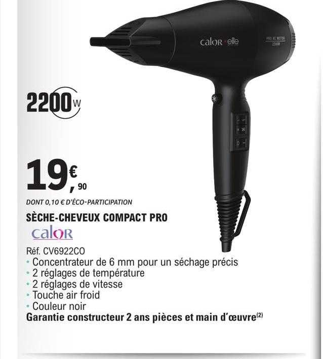 sèche-cheveux compact pro calor