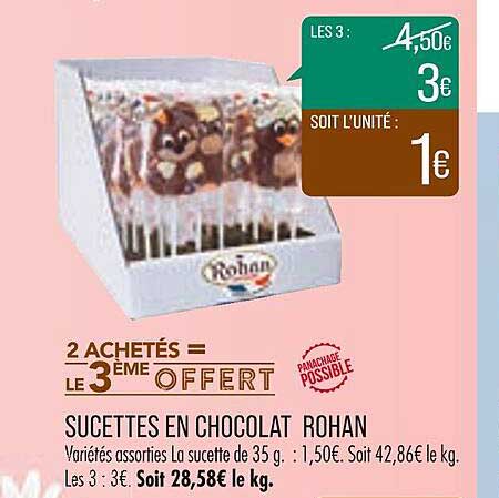 sucettes en chocolat rohan