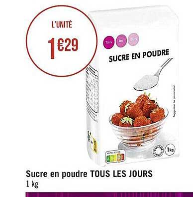 sucre en poudre tous les jours
