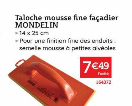 taloche mousse fine façadier mondelin