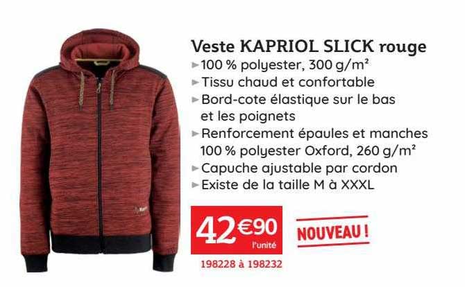 veste kapriol slick rouge