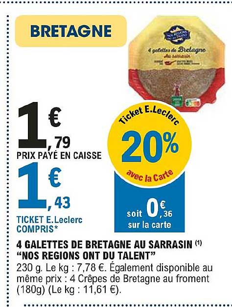 4 galettes de bretagne au sarrasin "nos regions ont du talent"