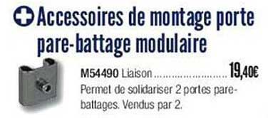 accessoires de montage porte pare-battage modulaire
