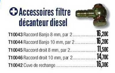 accessoires filtre décanteur diesel