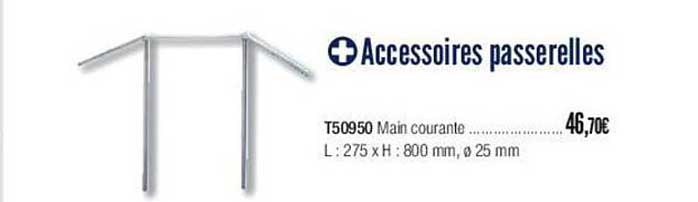 accessoires passrelles t50950 main courante