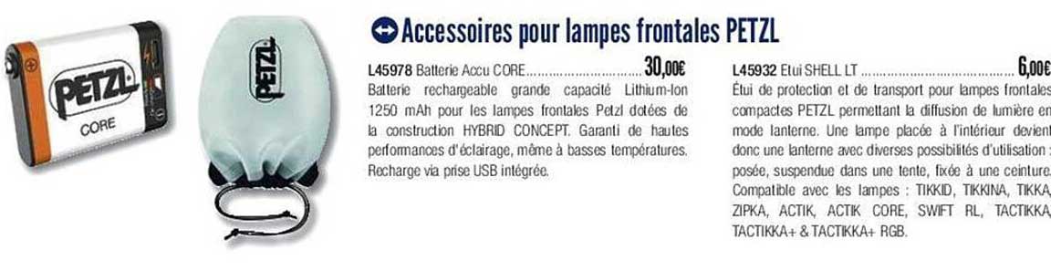 accessoires pour lampes frontales petzl
