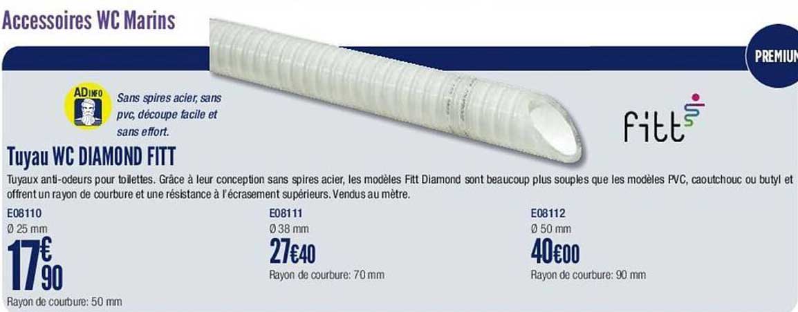 Accessoires Wc Marins, Tuyau Wc Diamond Fitt