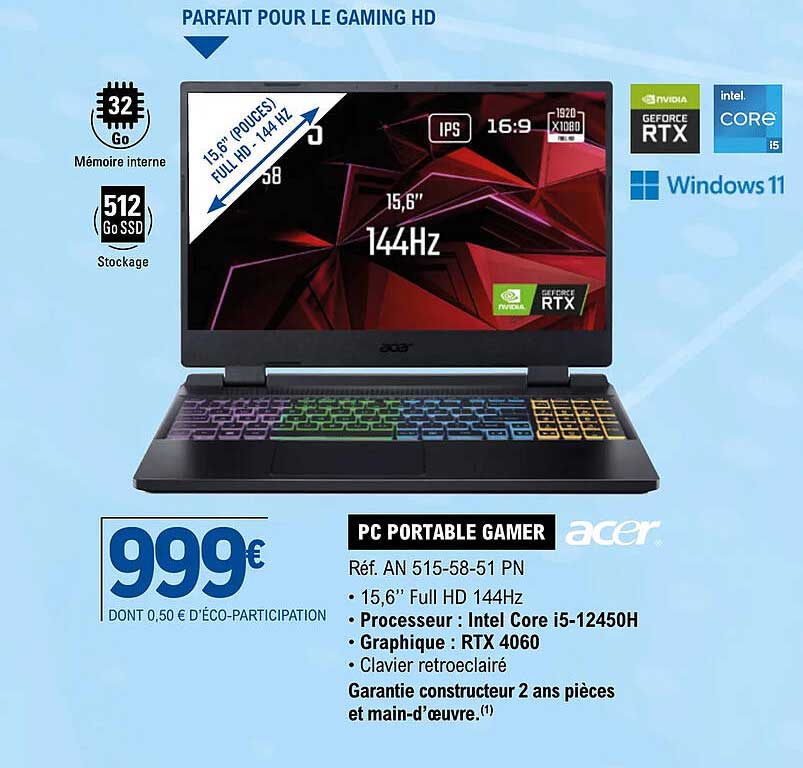 Acer Pc Portable Gamer