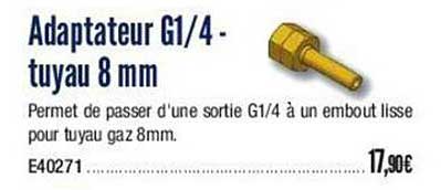 adapteur g1/4 - tuyau 8 mm