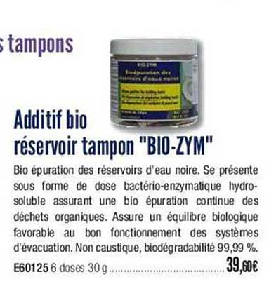 additif bio réservoir tampon "bio-zym"