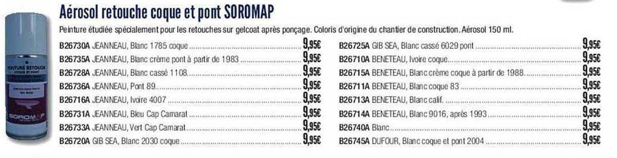 aérosol retouche coque et pont soromap