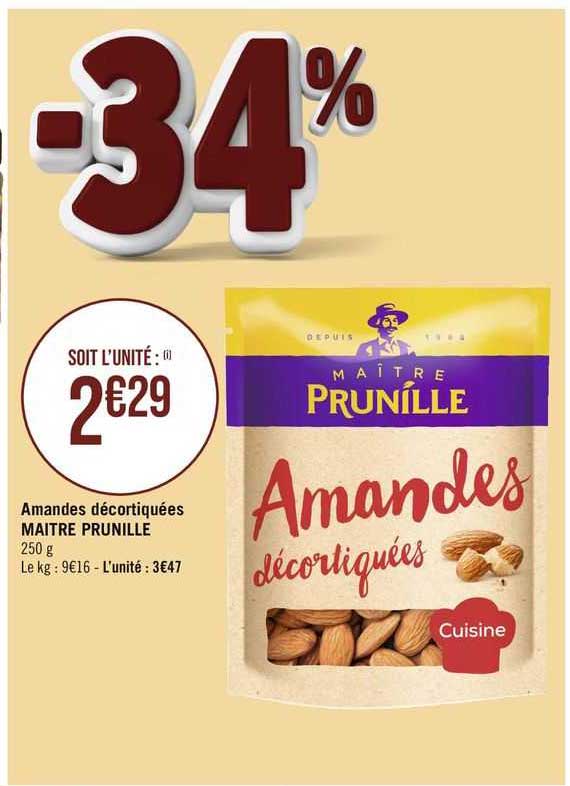 amandes décortiquées maitre prunille