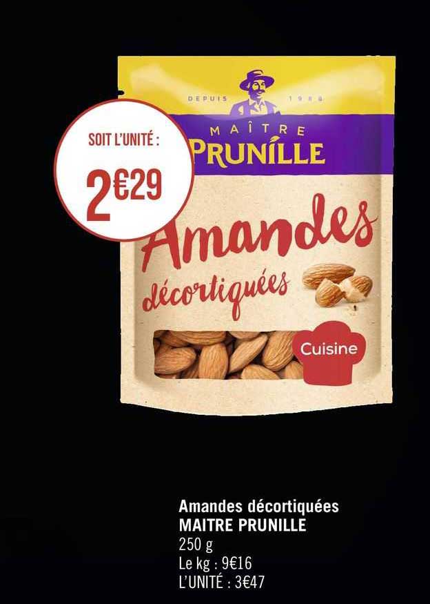amandes décortiquées maitre prunille