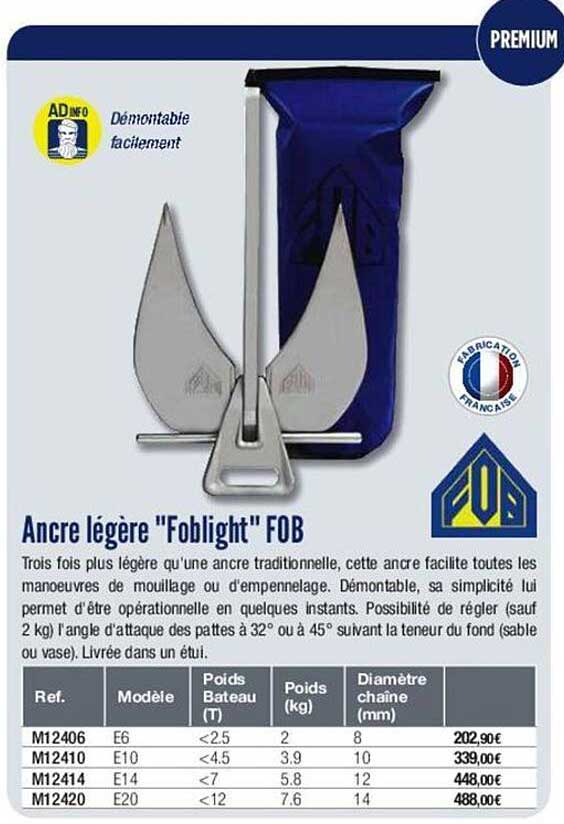 ancre légère "foblight" fob