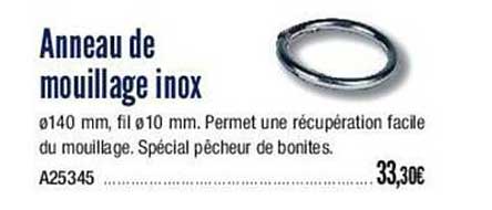 anneau de mouillage inox