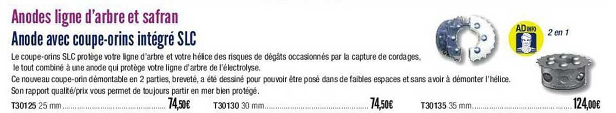 anode avec coupe-orins intégré slc