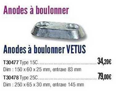 anodes à boulonner vetus