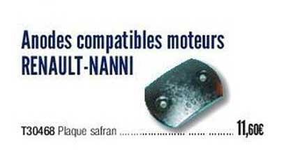 anodes compatibles moteurs renault-nanni