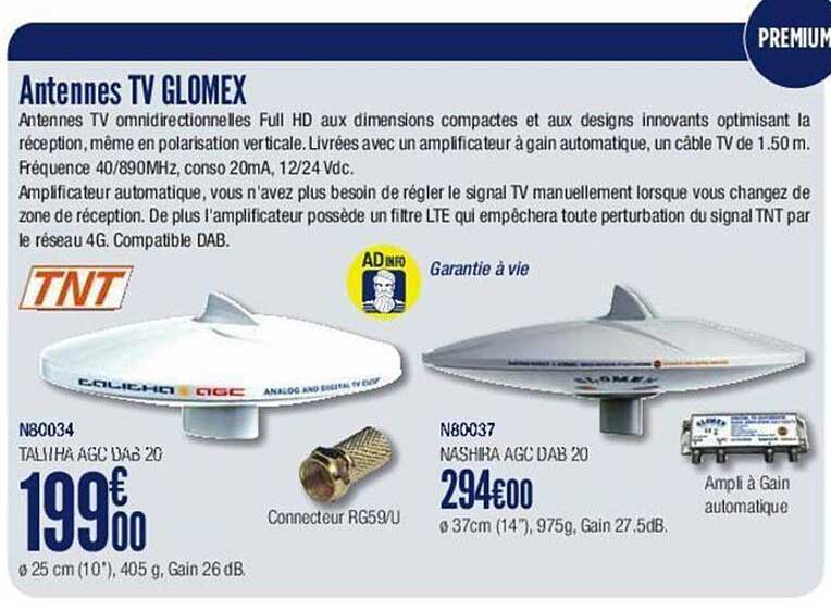 antennes tv glomex