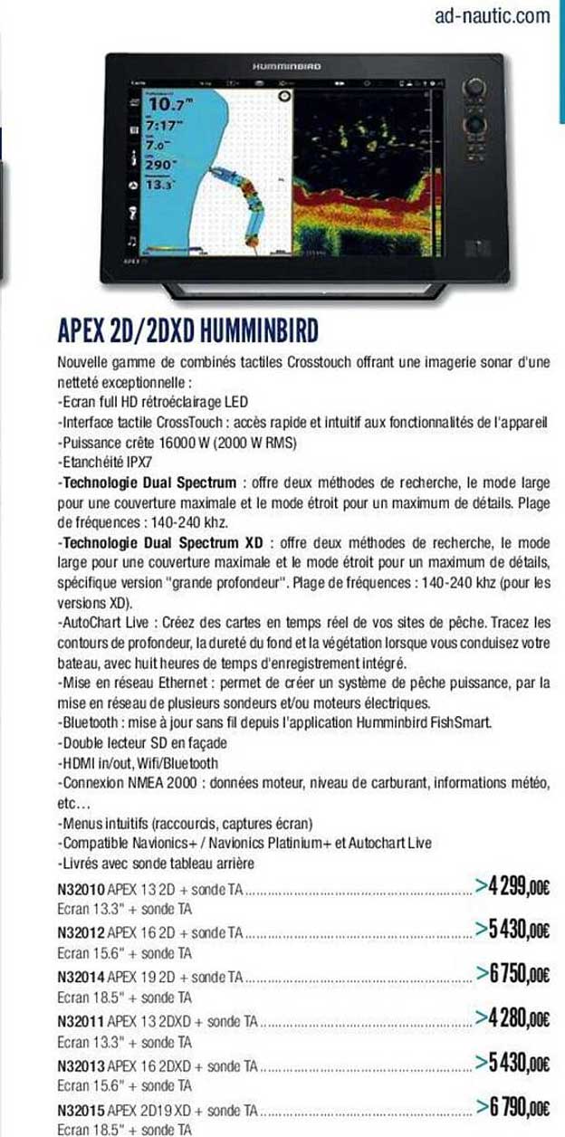 apex 2D/20XD humminbird