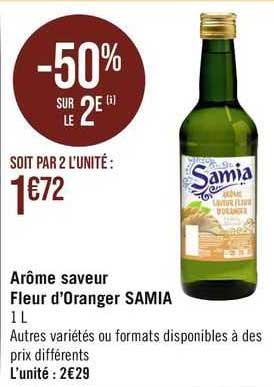 arôme saveur fleur d'oranger samia