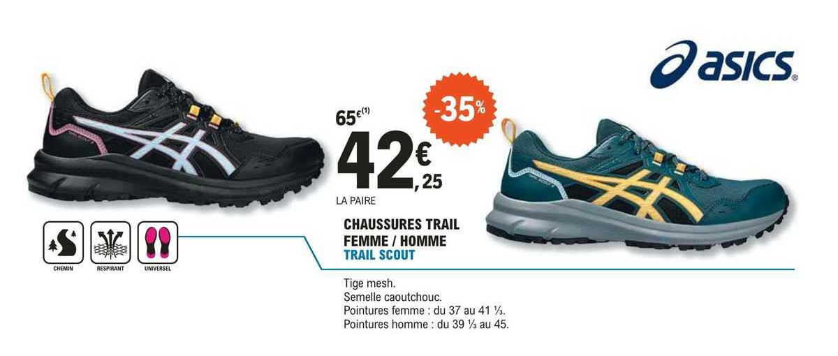 asics chaussures trail femme / homme