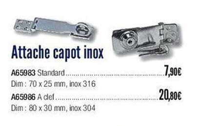 attache capot inox