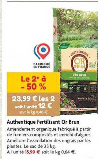 authentique fertilisant or brun
