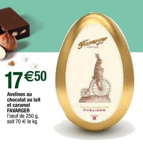avelines au chocolat au lait et caramel favarger