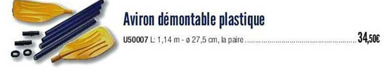 aviron démontable plastique