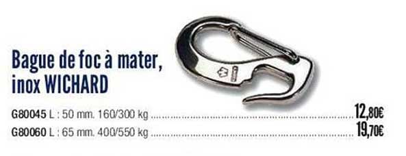bague de foc à mater, inox wichard
