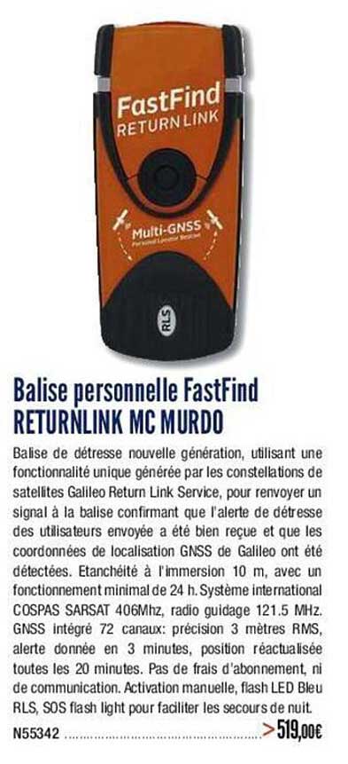 balise personnelle fastfind returnlink mc murdo