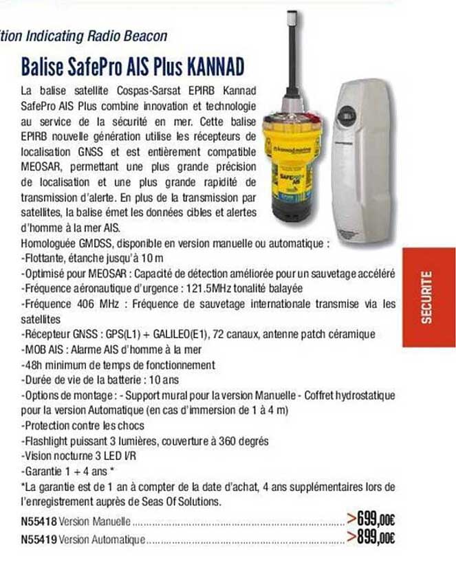balise safepro ais plus kannad