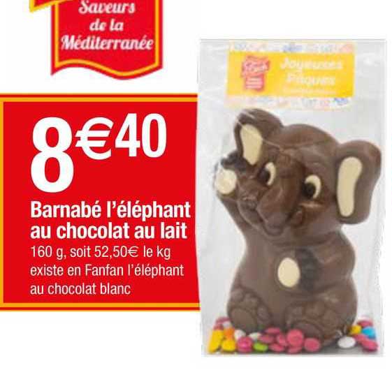 barnabé l'éléphant au chocolat au lait