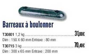 barreaux à boulonner