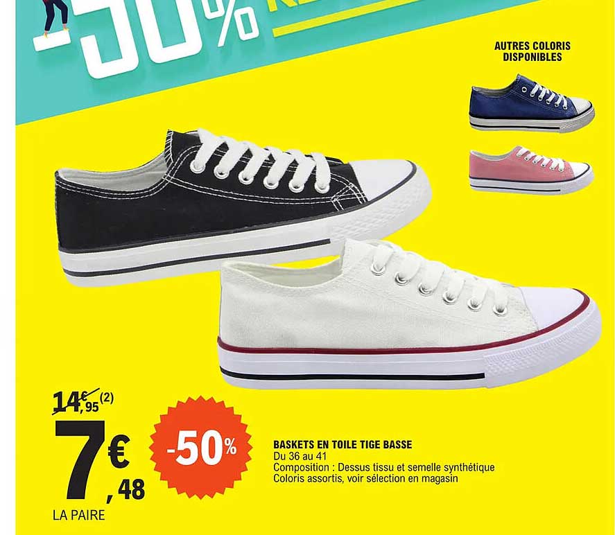 baskets en toile tige basse